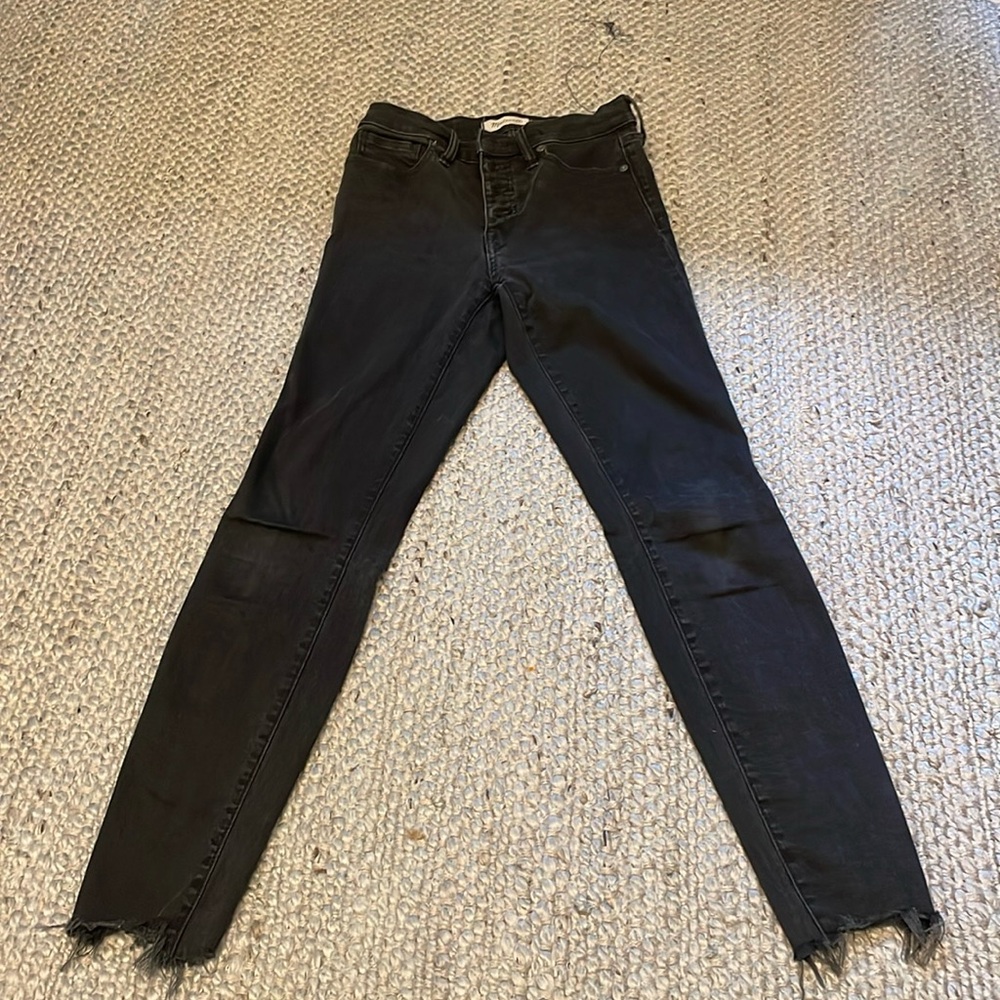 Madewell Black Skinny high rise 9” jeans size 26